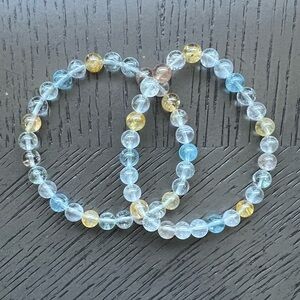 (ONE) Colorful topaz bracelet 6mm SIZE 6.5’